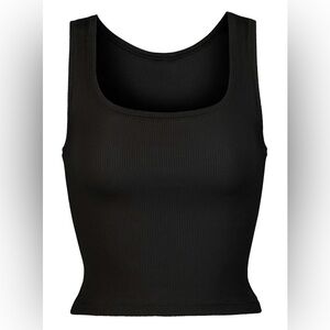 SKIMS Black Ribbed Tank Top